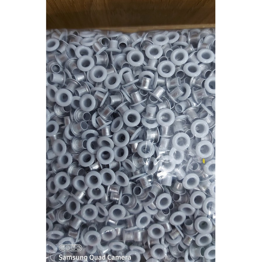 Khoen ore 4.5mm Khuy mắt cáo bấm túi giấy Bằng Nhôm bọc sơn Màu trắng, đen, đỏ, xanh, vàng Túi 100 cái - Ảnh 5
