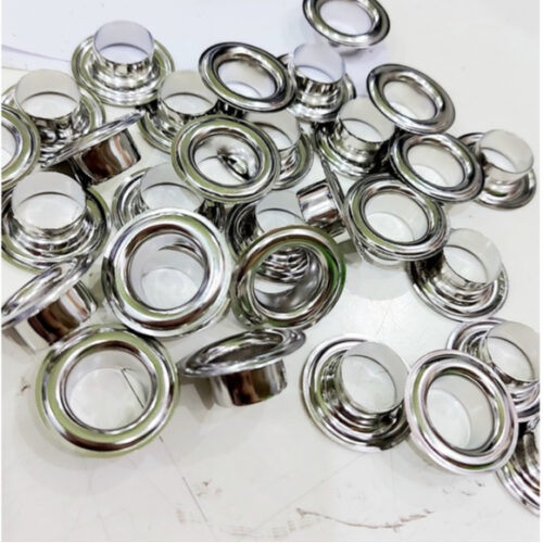 Khoen ore mắt cáo 14mm Chân cao 9ly Bằng thau không gỉ Màu bạc Khuy mắt cáo bấm vải, bấm bạt Bịch 50 cái 100 cái