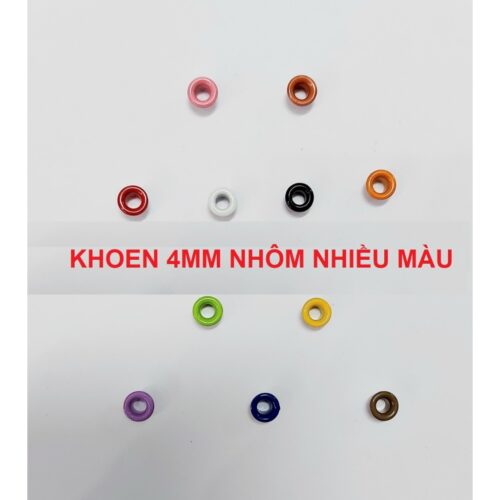 Alternative view of Khoen ore 4mm Khuy mắt cáo 4ly bấm bạt, bấm túi giấy Bằng Nhôm bọc sơn Nhiều màu Túi 100 cái Không long đền