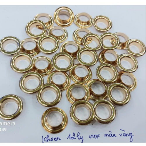 Khoen ore 12mm Khoen mắt cáo 12 ly Bằng INOX không gỉ MÀU VÀNG Khuy mắt cáo bấm vải Phụ liệu may mặc cao cấp