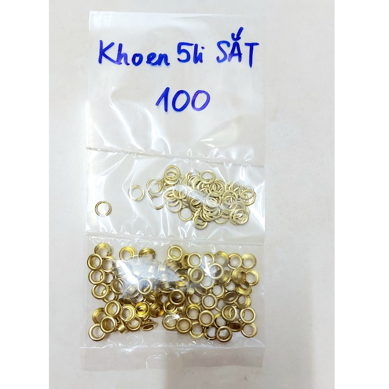 Khoen ore mắt cáo 4mm, 5mm Bằng SẮT Bịch 100 cái Khoen mắt cáo túi giấy, thẻ tag (KHÔNG XÀI CHO KÌM ĐƯỢC) - Ảnh 5