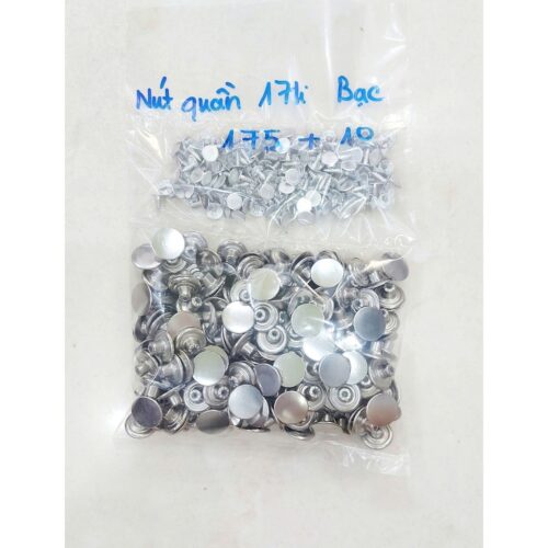 Nút đóng quần jean, nút quần jean quần bò (2 chi tiết) Cúc khuy gài 17mm Không gỉ sét Bịch 100 nút