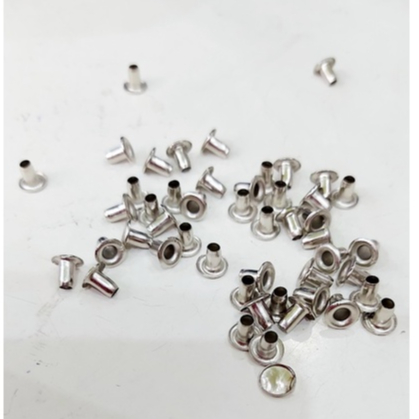 Khoen mắt cáo 3mm (Khoen ore 3 ly) Chân cao 7ly Khuy mắt cáo đóng bạt, túi giấy Bằng sắt Túi 100 cái (không có long đền) - Ảnh 4