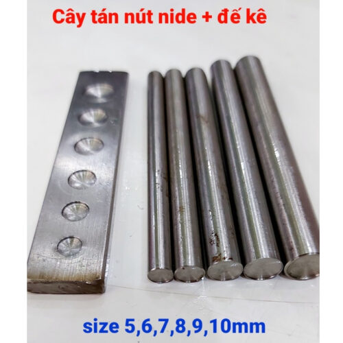 Cây đóng nút đinh tán rivet (nide) Bằng thép Size 5mm,6mm,7mm,8mm,9mm Đóng nút tán thùng giấy,làm thủ công,quần áo,túi