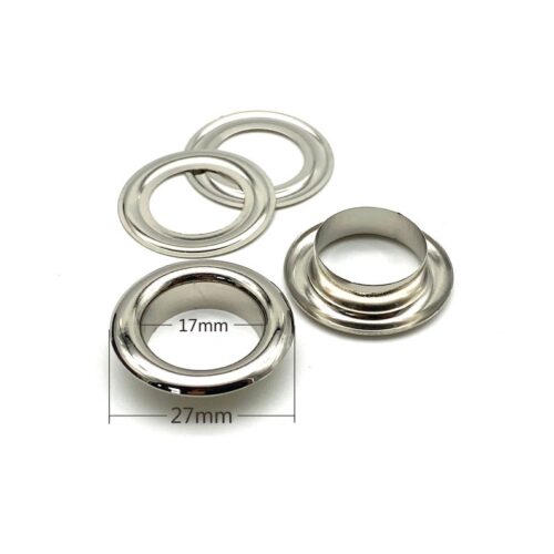 Khoen ore mắt cáo 17mm Bằng thau không gỉ Màu bạc,vàng,đồng Chân cao 7ly Khuy mắt cáo bấm vải Phụ liệu may mặc túi xách