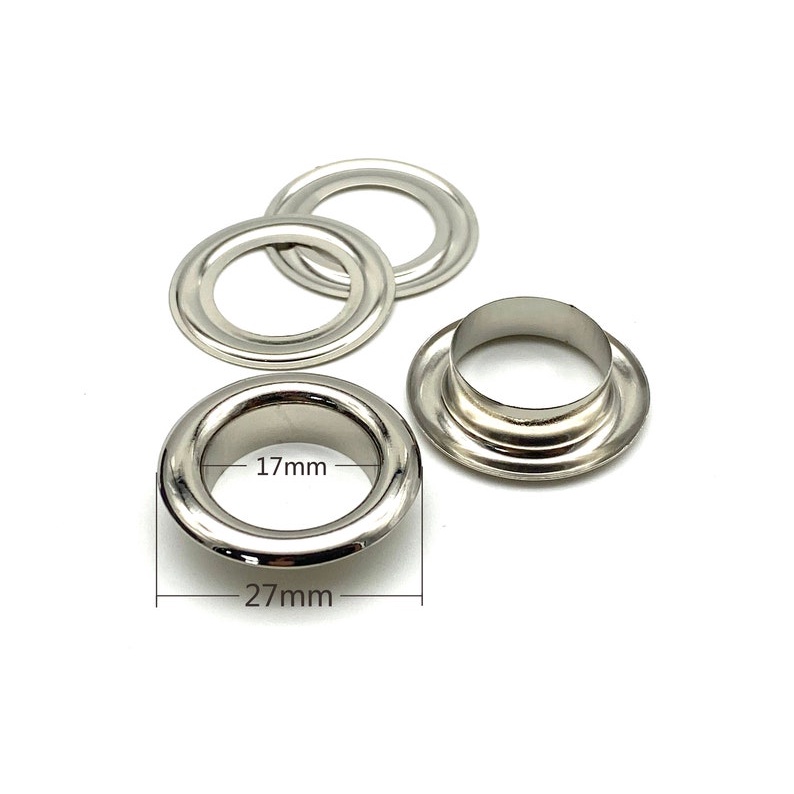 Khoen ore mắt cáo 17mm Bằng thau không gỉ Màu bạc,vàng,đồng Chân cao 7ly Khuy mắt cáo bấm vải Phụ liệu may mặc túi xách