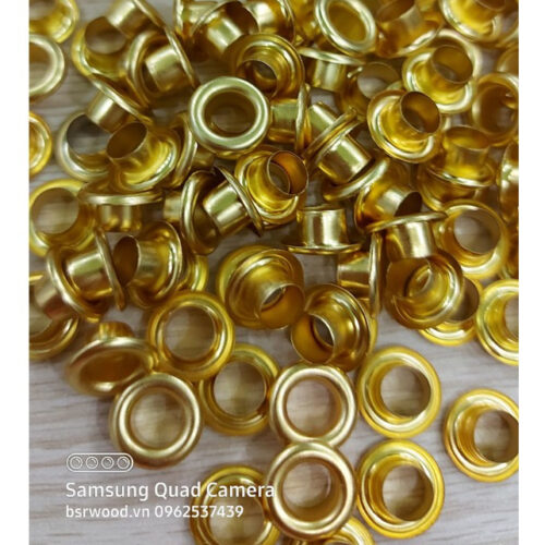 Khoen ore 6mm Khoen mắt cáo 6 ly Thau không gỉ MÀU VÀNG Khuy mắt cáo bấm vải Túi 100 cái (có long đền) Phụ liệu may mặc