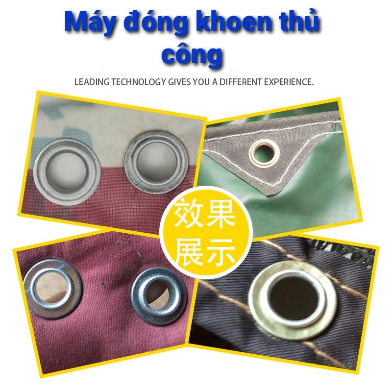 Máy dập khoen mắt cáo ore Đóng khuy bạt Bằng thép sơn tĩnh điện Loại có bàn cố định Không cần đục lỗ sẵn 12mm,16mm - Ảnh 9