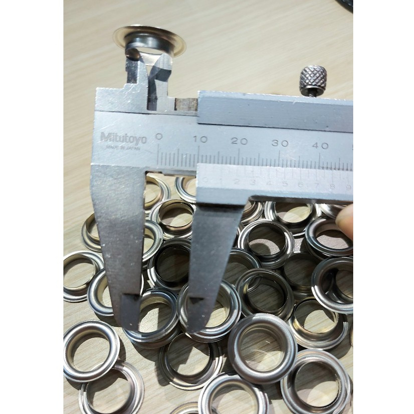 Khoen ore 12mm Khoen mắt cáo 12ly Thau không gỉ (mỏng) Màu bạc, vàng, đồng Khuy mắt cáo Chuyên bấm vải Phụ liệu may mặc - Ảnh 3