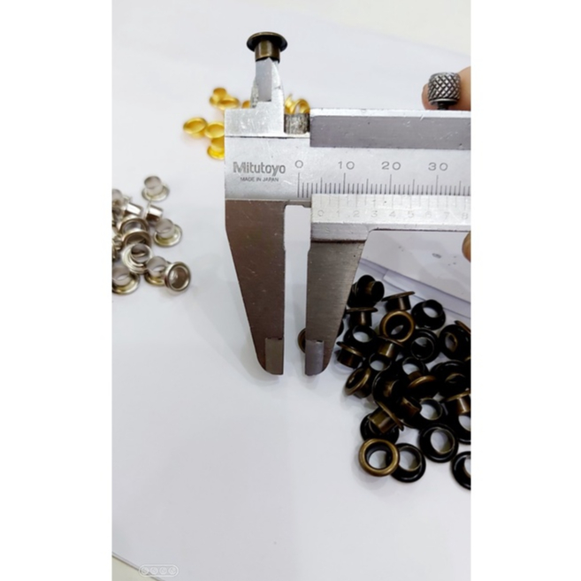 Khoen ore mắt cáo 5mm Bằng Thau không gỉ Màu bạc, vàng, đen, đồng Khuy mắt cáo bấm vải, quần áo, túi xách, đồ da - Ảnh 5
