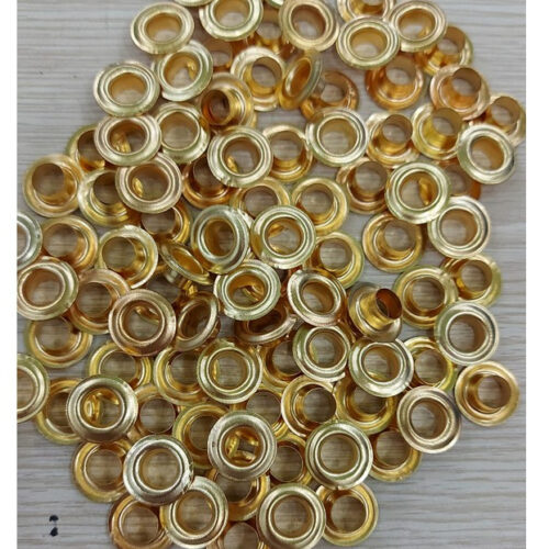 Khoen ore 8mm Khuy mắt cáo đóng bạt, bấm bạt, bấm túi giấy Bằng sắt xi MÀU VÀNG Túi 100 cái + 100 long đền