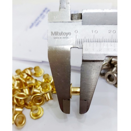 Khoen ore mắt cáo 5mm Chân cao 6ly Bằng Thau không gỉ Màu bạc màu vàng Khuy mắt cáo bấm vải, quần áo, túi xách, đồ da - Ảnh 5