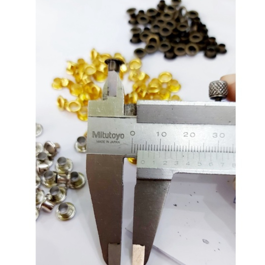 Khoen ore mắt cáo 4mm Bằng Thau không gỉ Màu bạc, vàng, đen, đồng Khuy mắt cáo bấm vải, quần áo, túi xách, đồ da - Ảnh 7