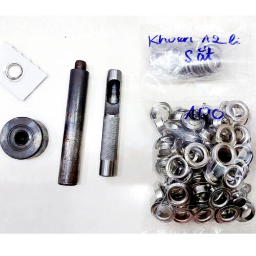 Combo bộ đục khuy bạt bộ đóng khoen +100 khoen(bằng sắt,màu ngẫu nhiên,có long đền) Để đóng bạt,túi giấy(không đóng vải)