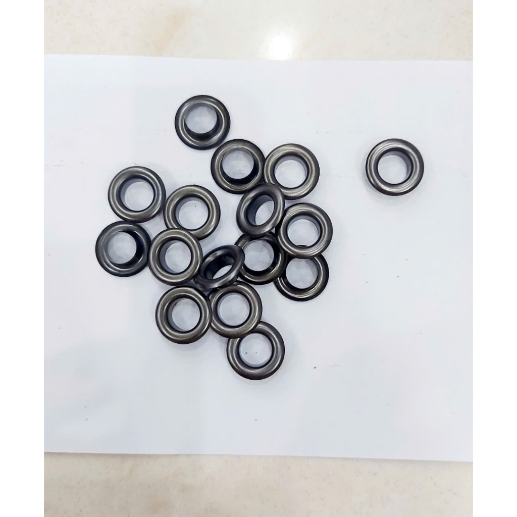 Khoen mắt cáo 14mm Thau không gỉ Khoen bọc sơn đen nhám / Màu khói Phụ liệu may mặc túi xách, balo, bạt ô tô - Ảnh 3