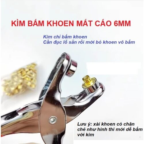Kìm bấm khoen 6mm Bấm khoen lên giấy,da,bạt (không bấm lên vải)