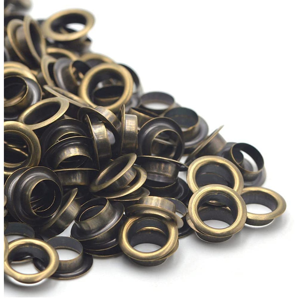 Khoen ore 12mm Khoen mắt cáo 12ly Thau không gỉ Khuy mắt cáo bấm vải Túi 100 cái (có long đền) Màu đồng / Màu đen - Ảnh 3