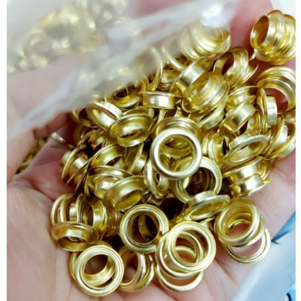 1KG Khoen ore mắt cáo 8mm Sắt xi màu VÀNG Chân thấp Khuy ore mắt cáo bấm bạt, túi giấy Không long đền