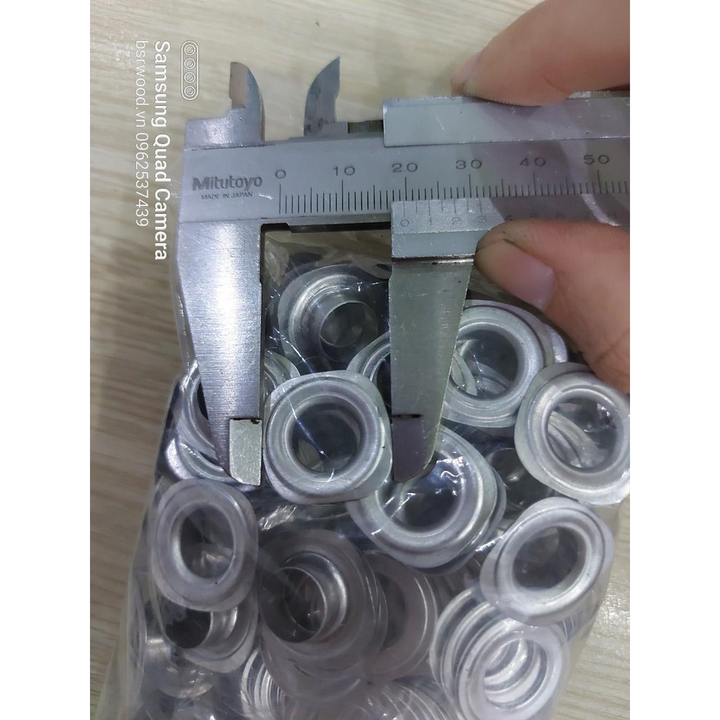 Khoen mắt cáo ore 10mm Khoen bạt 10ly nhôm Khuy mắt cáo đóng bạt, bấm bạt Bằng NHÔM Túi 100 cái + 100 long đền - Ảnh 6