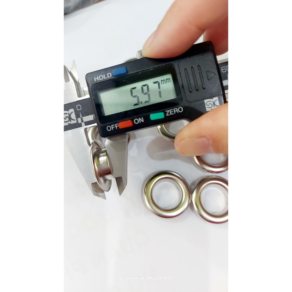 Khoen ore 14mm Khoen mắt cáo 14 ly Chân Cao 6mm Túi 100 cái Bằng Thau không gỉ Khuy mắt cáo bấm vải Phụ liệu may mặc - Ảnh 8
