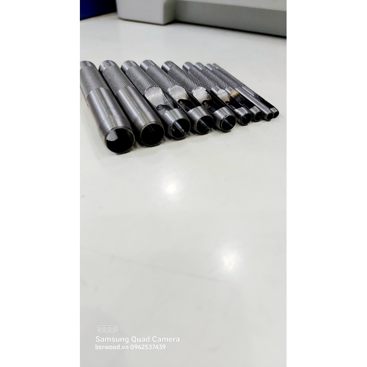 Combo bộ cây đục lỗ tròn nhiều size 3mm tới 19mm (1 bộ 7 cây/ 9cây/ 12 cây)Thép cacbon Sắc bén Hàng nhập loại tốt - Ảnh 9