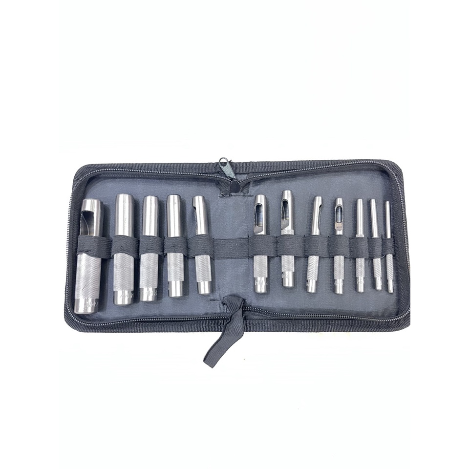 Bộ cây đục lỗ tròn (12 cây 3-16mm / 15 cây 3-25mm) Thép cacbon Sắc bén Hàng nhập loại tốt - Ảnh 9