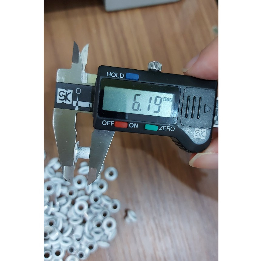 Khoen ore 4.5mm Khuy mắt cáo bấm túi giấy Bằng Nhôm bọc sơn Màu trắng, đen, đỏ, xanh, vàng Túi 100 cái - Ảnh 4