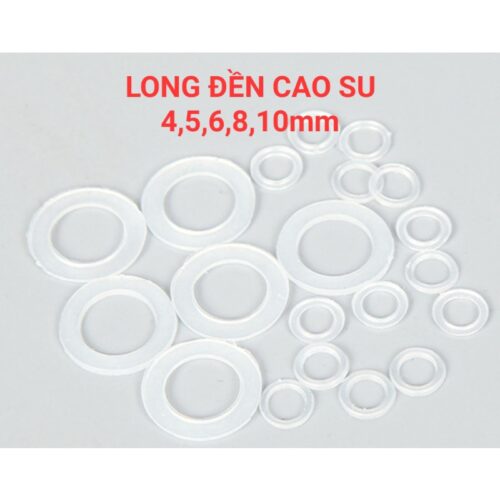 Long đền nhựa dùng cho khoen ore mắt cáo Size 4mm,5mm,6mm,8mm,10mm Túi 100 cái Màu trắng trong suốt Phụ liệu may mặc