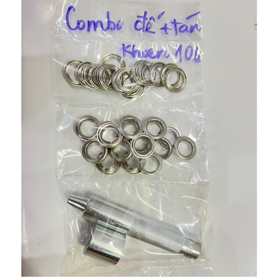 Combo bộ đóng khoen +20 khoen ore đồng thau không gỉ (màu ngẫu nhiên, có long đền) Đóng khoen áo quần,đồ thủ công - Ảnh 3
