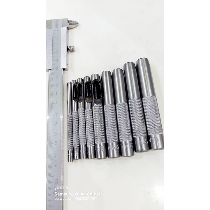 Combo bộ cây đục lỗ tròn nhiều size 3mm tới 19mm (1 bộ 7 cây/ 9cây/ 12 cây)Thép cacbon Sắc bén Hàng nhập loại tốt - Ảnh 3