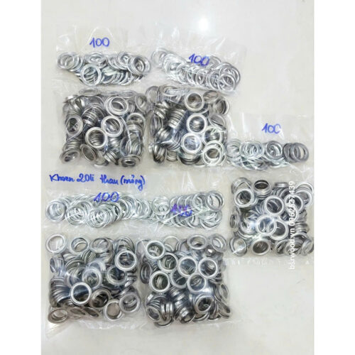 Alternative view of Khoen ore 20mm (2cm) Khoen mắt cáo 20ly Bằng Thau không gỉ(mỏng) Màu Bạc Vàng Khuy mắt cáo Bấm Vải Phụ liệu may mặc