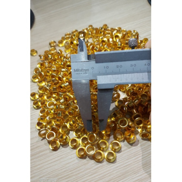 Khoen ore mắt cáo 5mm Bằng Thau không gỉ Màu bạc, vàng, đen, đồng Khuy mắt cáo bấm vải, quần áo, túi xách, đồ da - Ảnh 6