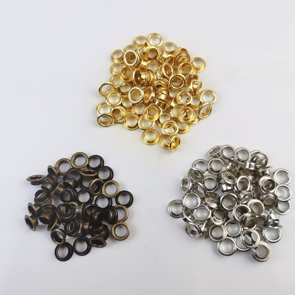 Khoen ore mắt cáo 4mm Bằng Thau không gỉ Màu bạc, vàng, đen, đồng Khuy mắt cáo bấm vải, quần áo, túi xách, đồ da