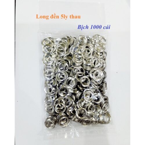 Long đền 5mm (Đệm lót đằng sau khoen mắt cáo) Bằng thau không gỉ Màu bạc / Màu vàng Bịch 1000 cái