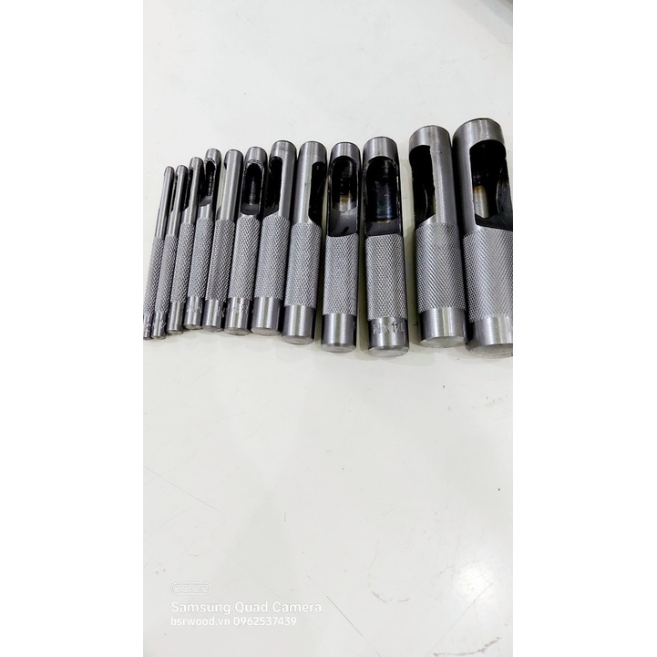 Combo bộ cây đục lỗ tròn nhiều size 3mm tới 19mm (1 bộ 7 cây/ 9cây/ 12 cây)Thép cacbon Sắc bén Hàng nhập loại tốt - Ảnh 5