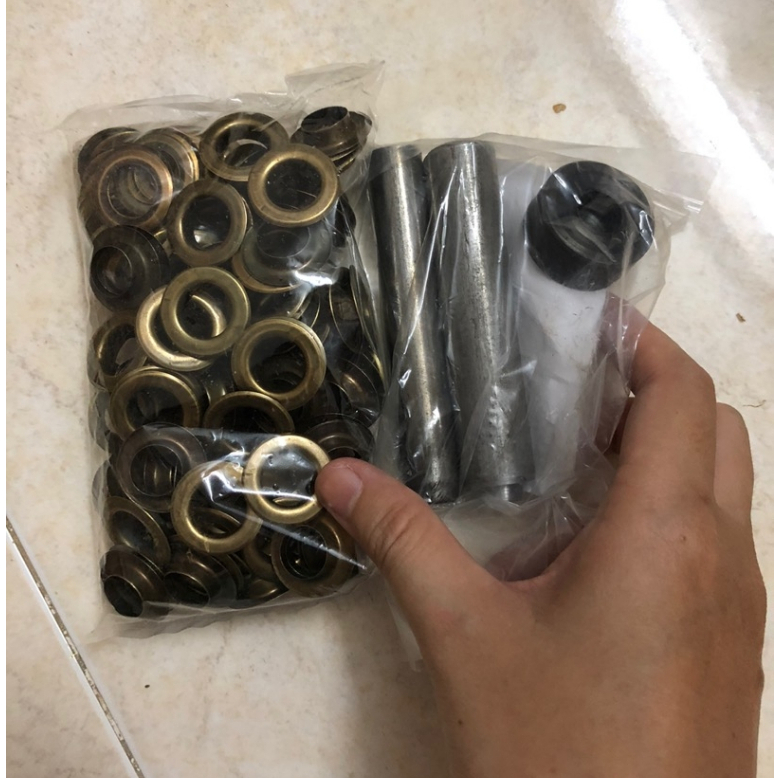 Combo dụng cụ đóng khoen ore và 100 khoen (bằng sắt,màu ngẫu nhiên) Chuyên dùng đóng bạt, túi giấy (không dùng đóng vải) - Ảnh 9
