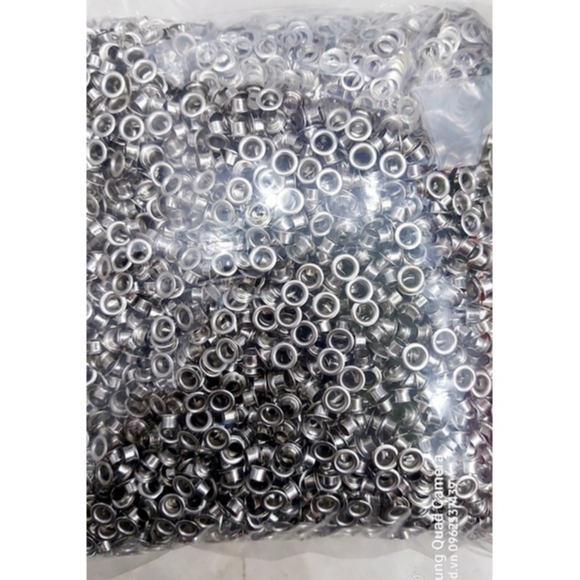 Khoen ore 4mm Khuy mắt cáo bấm túi giấy, thẻ tag Bằng sắt xi Màu bạc Túi 1kg (có / không long đền) Bán sỉ - Ảnh 2