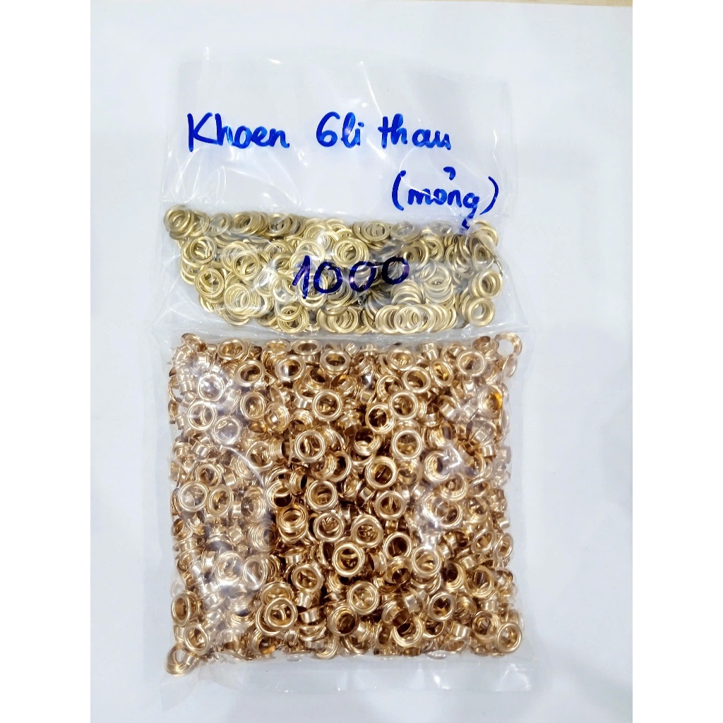 Khoen mắt cáo ore 4mm, 5mm, 6mm, 8mm Thau không gỉ (mỏng) Khuy luồn Chuyên bấm vải Phụ liệu may mặc - Ảnh 3