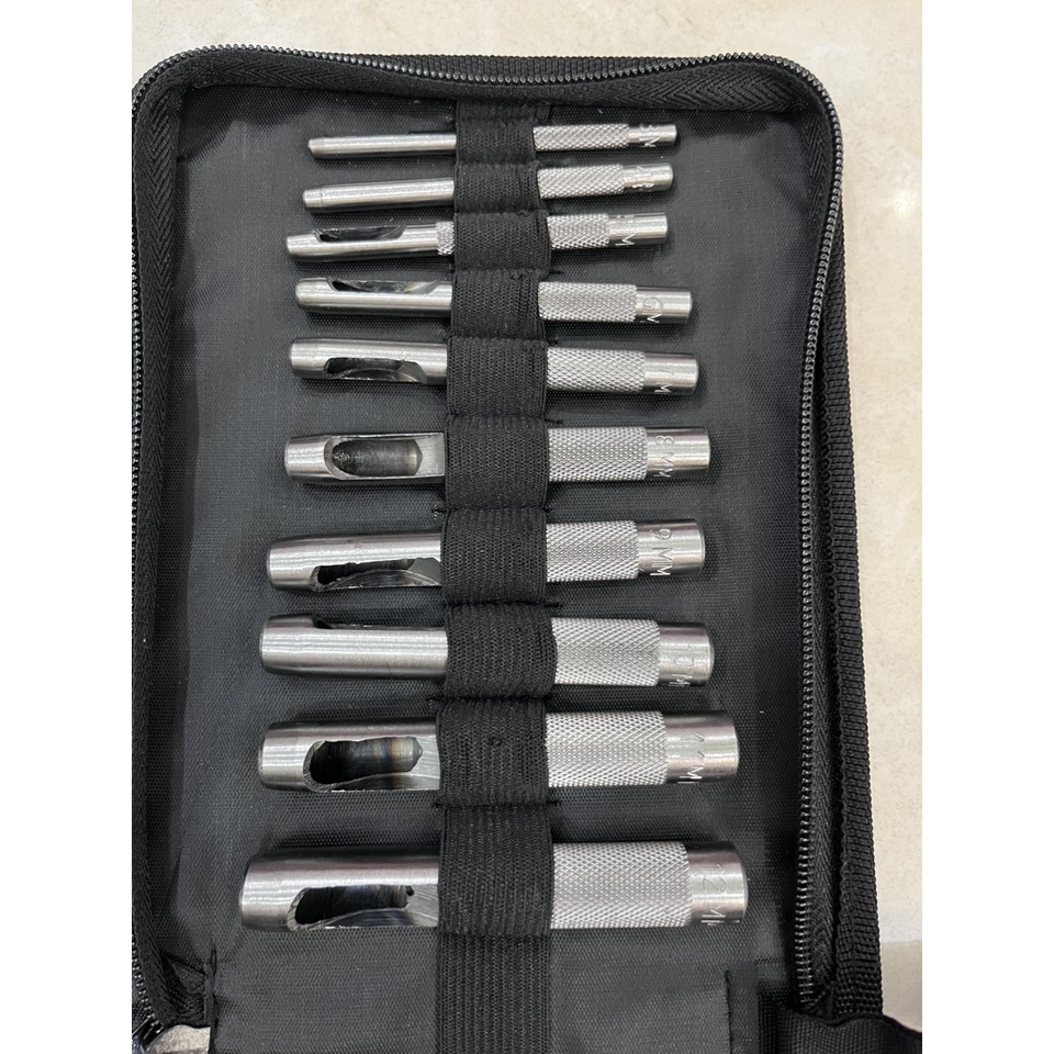 Bộ cây đục lỗ tròn (12 cây 3-16mm / 15 cây 3-25mm) Thép cacbon Sắc bén Hàng nhập loại tốt - Ảnh 6