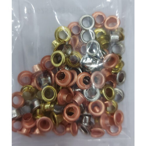 Alternative view of Khoen ore 4mm Mắt cáo đóng bạt, bấm túi giấy, bấm vải Bằng sắt Nhiều màu Túi 100 cái Chuyên dùng cho kềm bấm khoen TOP