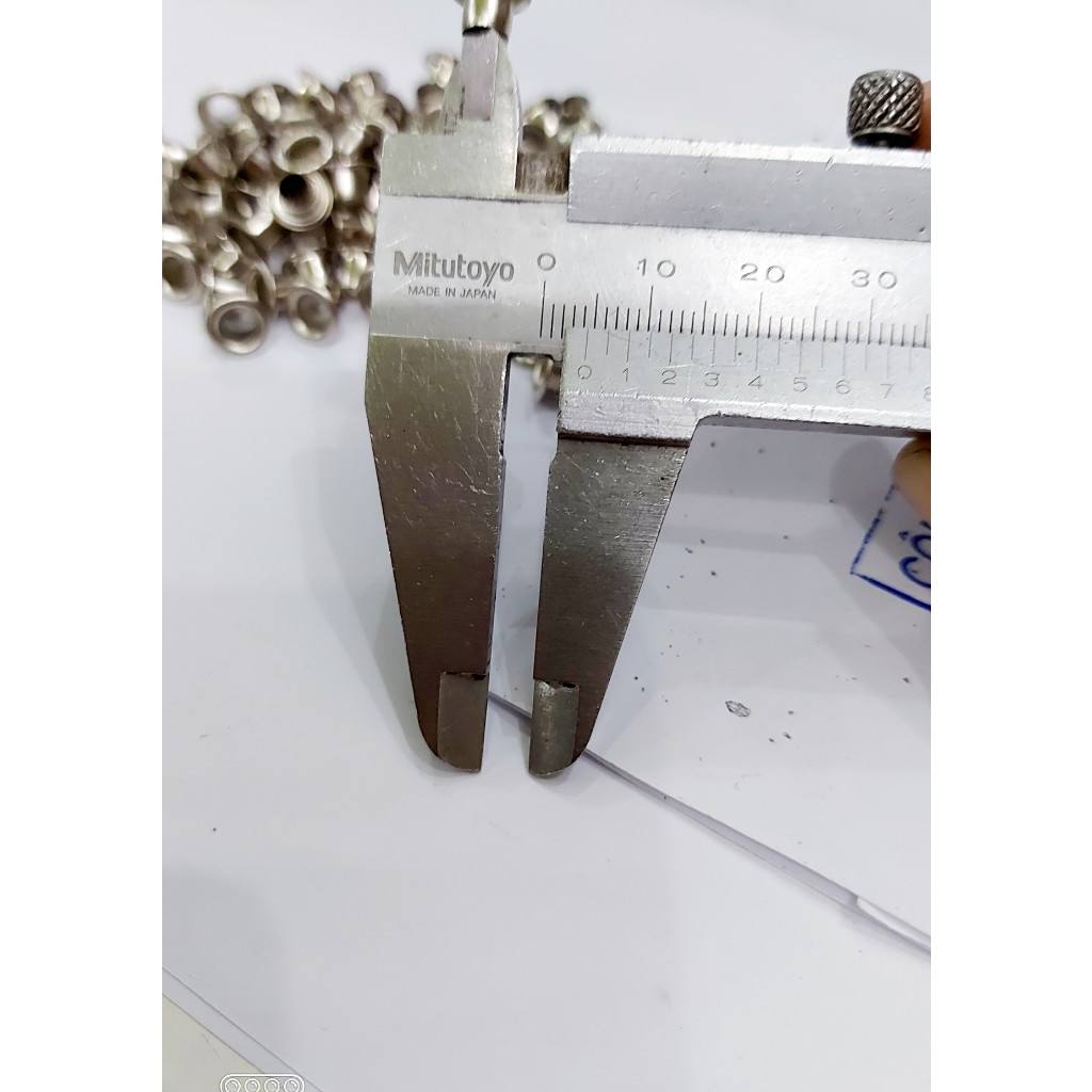 Khoen ore mắt cáo 4mm Chân cao 5ly Bằng Thau không gỉ Màu bạc màu vàng Khuy mắt cáo bấm vải, quần áo, túi xách, đồ da - Ảnh 5