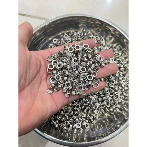 Khoen mắt cáo khoen ore 4mm Sắt xi Màu bạc Bán sỉ (Túi 1000 khoen + 1000 Long đền)