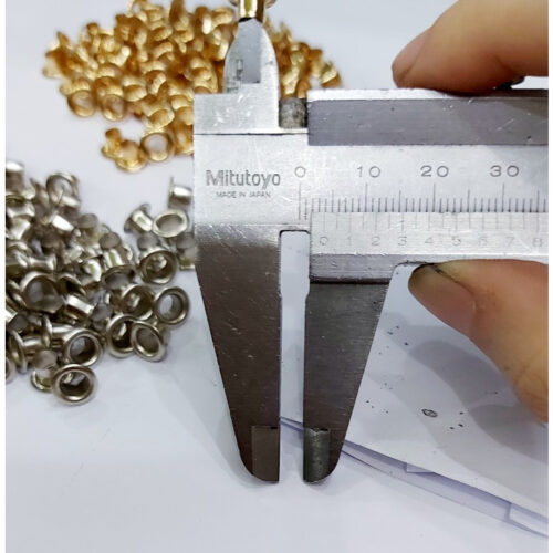 Alternative view of Khoen ore mắt cáo 4mm Chân cao 5ly Bằng Thau không gỉ Màu bạc màu vàng Khuy mắt cáo bấm vải, quần áo, túi xách, đồ da