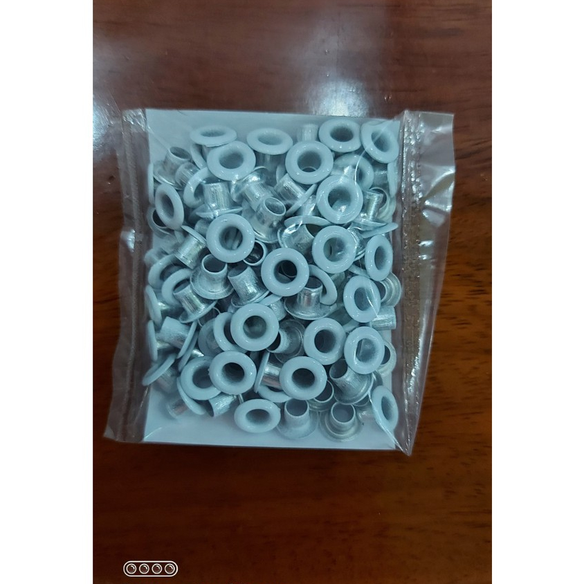 Khoen ore 4.5mm Khuy mắt cáo bấm túi giấy Bằng Nhôm bọc sơn Màu trắng, đen, đỏ, xanh, vàng Túi 100 cái - Ảnh 7