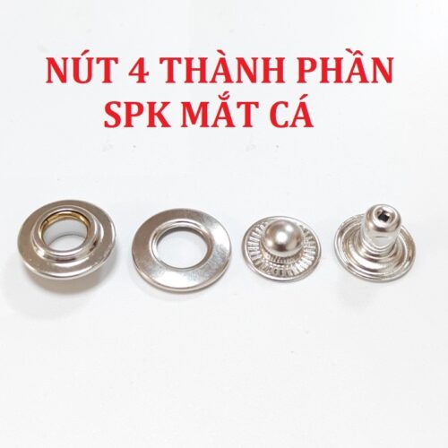 Alternative view of Nút bấm 4 thành phần (Mẫu SPK mắt cá) Size 15mm, 17mm, 18m Thau không gỉ nút áo da cao cấp, áo khoác, quần jean