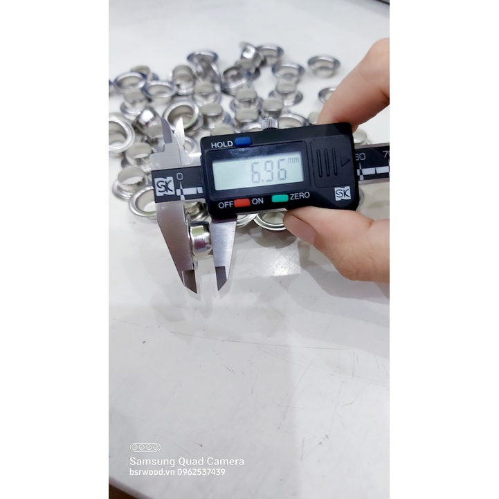Khoen ore 13mm Bằng Thau không gỉ xi Màu BẠC Bán sỉ 1000 cái KHÔNG long đền Khuy mắt cáo 13ly đóng quần áo, bạt - Ảnh 5