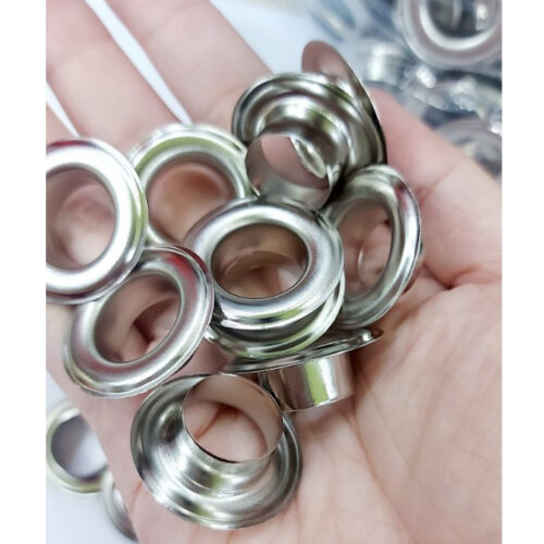 Khoen bạt khoen ore 15mm Chân cao 9mm Khuy mắt cáo đóng bạt 15ly Bằng sắt Màu bạc Có long đền