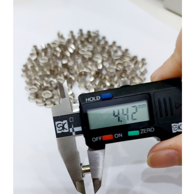Khoen ore mắt cáo 4.5mm (4 ly 5) hau không gỉ Màu bạc, vàng, đen, đồng Khuy mắt cáo bấm vải, quần áo, túi xách, đồ da - Ảnh 5
