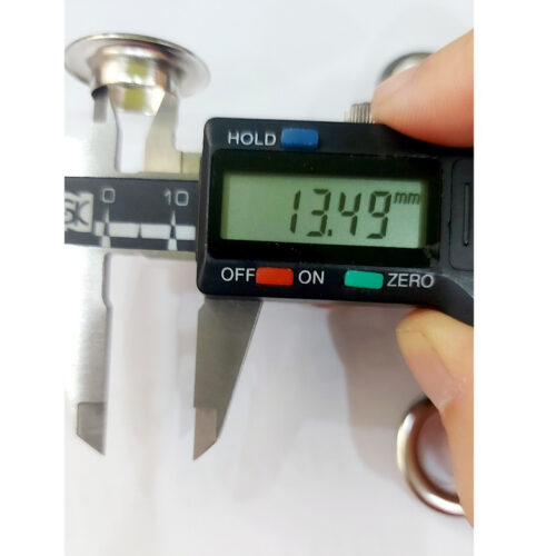 Alternative view of Khoen ore mắt cáo 14mm Chân Cao 6mm Khuy oze luồn bạt, tạp dề Có long đền Bằng Thau không gỉ Phụ liệu may mặc