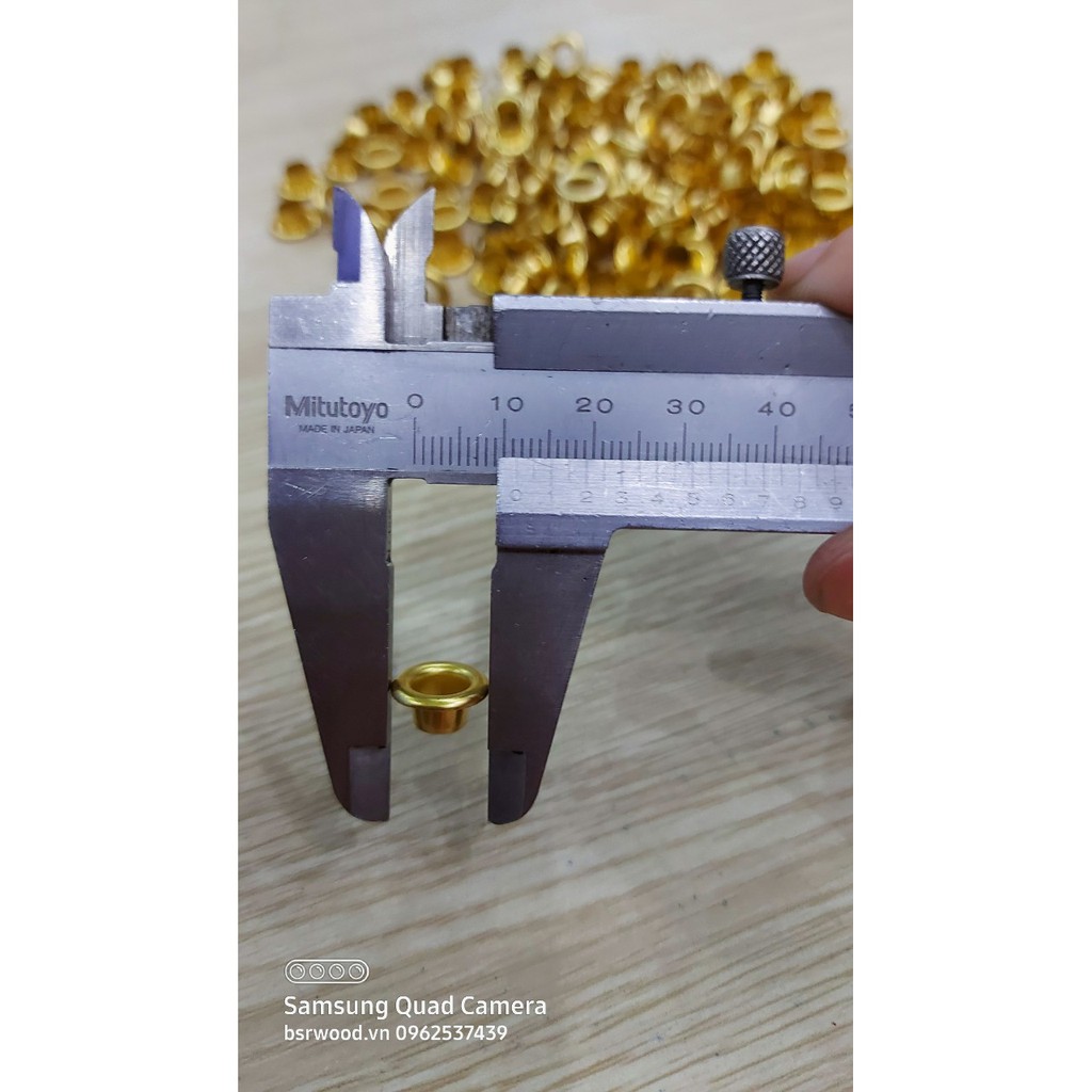 Khoen ore 6mm Khoen mắt cáo 6 ly Thau không gỉ MÀU VÀNG Khuy mắt cáo bấm vải Túi 100 cái (có long đền) Phụ liệu may mặc - Ảnh 4